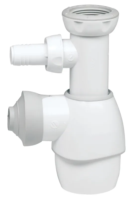Marque Siphon universel avec prise machine à laver blanc et gris WIRQUIN