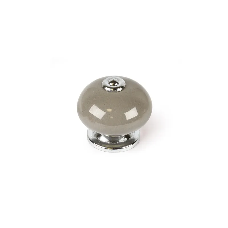 Acheter En Ligne Bouton de meuble boule porcelaine acier gris diamètre 40 mm REI
