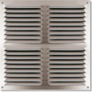 Authentique Grille à persiennes aluminium anodisé avec moustiquaire 300 x 300 mm AUTOGYRE
