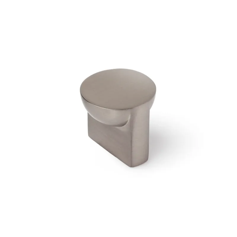 Bouton de meuble rond nickelé mat brossé diamètre 25 mm REI Promotion