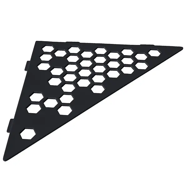 Etagère de douche en acier inox noir 20,4 x 20,4 cm x 2 mm - Triangulaire design Hexagone - fixation sans perçage U-TILE Expédition Rapide