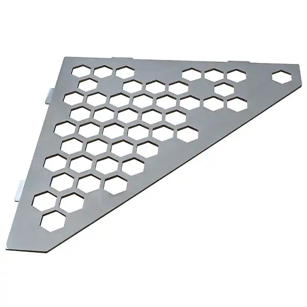 Meilleur Prix Etagère de douche en acier inox 20,4 x 20,4 cm x 2 mm - Pentagone design Hexagone - fixation sans perçage U-TILE