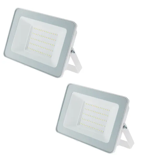 Paiement Sécurisé Lot de 2 projecteurs LED chantier 50W 5000lm IP65 - Blanc - Zenitech