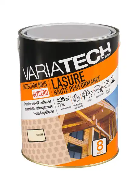 Lasure haute performance incolore - Satin - 3L VARIATECH Prix Choc