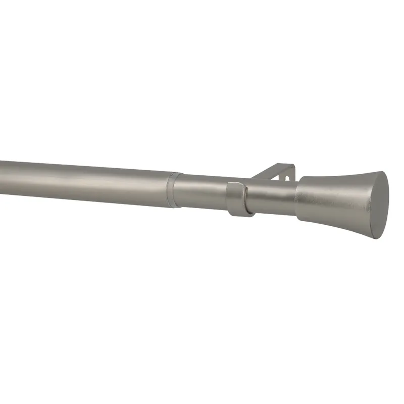 Kit tringle à rideaux extensible en métal de 2 à 3.60 m diam 25 à 28 mm Finition Nickel mat - MOBOIS Paiement Sécurisé
