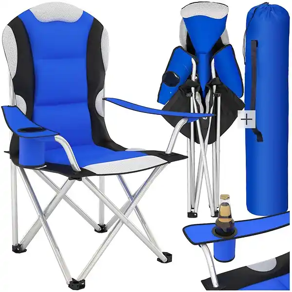 Certifié Chaise pliante avec rembourrage bleu TECTAKE