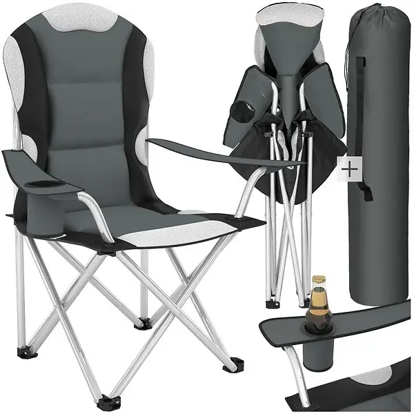 Commander Vite Chaise pliante avec rembourrage gris TECTAKE