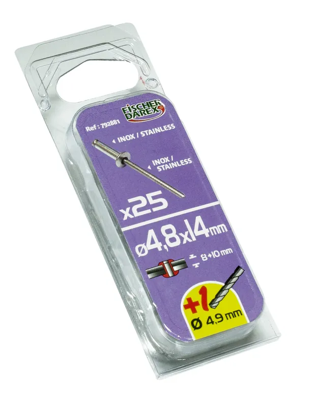 Affaire À Saisir Rivets aveugle 4,8 x 14 mm inox tête plate par 25
