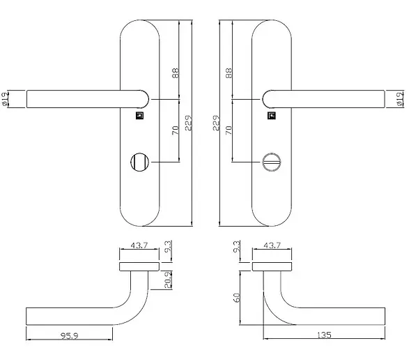 Ensemble sur plaques JADE série 1194 type condamnation à voyant finition inox - HERACLES - B-INOX-SP0V6 Meilleure Vente