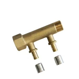 Jusqu'à Épuisement Des Stocks Collecteur mâle-femelle 20/27 (3/4) avec 2 départs à sertir pour tube PER diamètre 16 mm