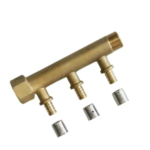 Collecteur mâle-femelle 20/27 (3/4) avec 3 départs à sertir pour tube PER diamètre 16 mm Quantité Limitée