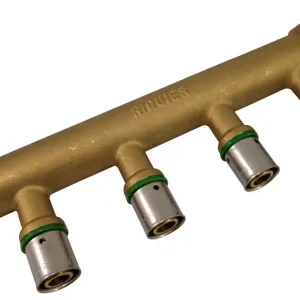 Collecteur mâle-femelle 20/27 (3/4) avec 4 départs à sertir pour tube PER diamètre 16 mm Meilleure Vente