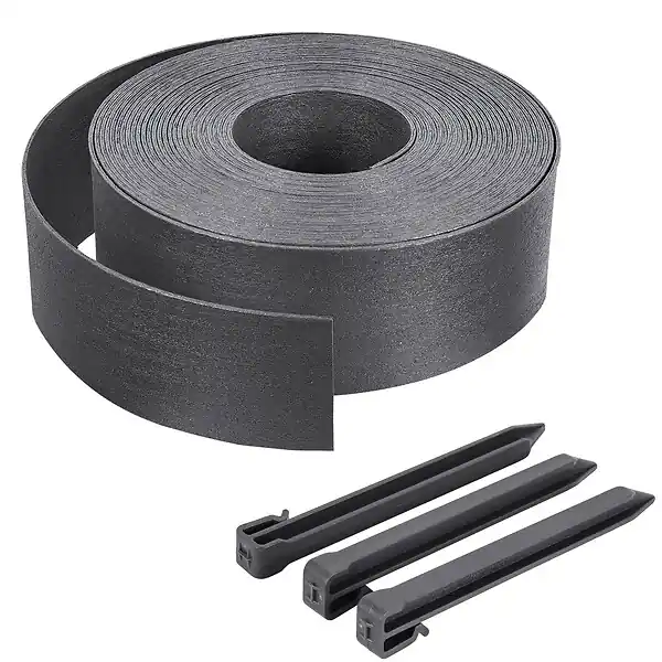Bordure de jardin PE flexible 20M x 8 CM avec piquets gris VOUNOT Prix Bas