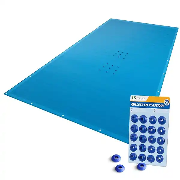 Bache piscine rectangulaire en Polyethylene 160 gr/m2 4x8m Bleue foncé VOUNOT Meilleur Prix