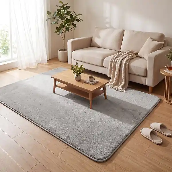 Tapis de salon poils ras doux antiderapant 140x200cm uni gris VOUNOT Satisfait Ou Remboursé