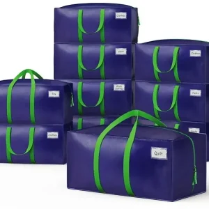 Lot de 10 sacs de demenagement grand format avec sangles et poignee bleu VOUNOT Populaire