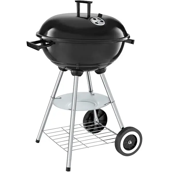 Achat Immédiat Barbecue sphérique à 2 roues, Ø 41,5 cm, cendrier amovible noir/gris TECTAKE