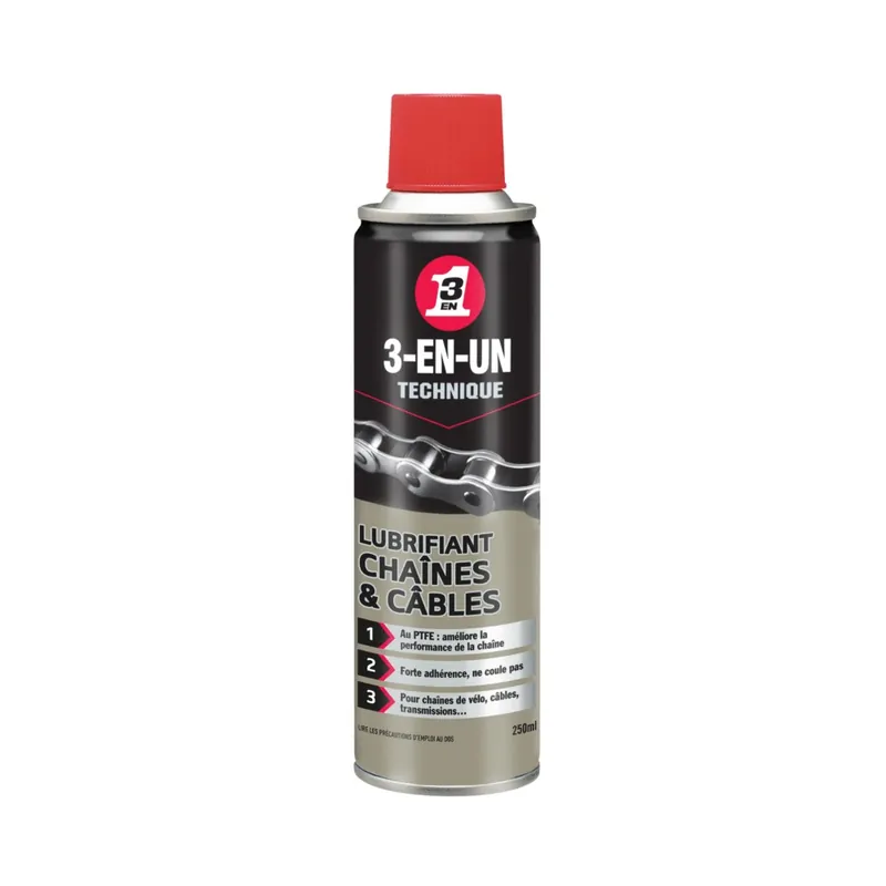 Vente Flash Lubrifiant chaînes et câbles 250ml 3-EN-UN