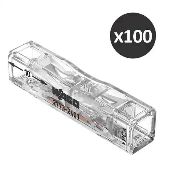 Haute Qualité Lot de 100 bornes WAGO 2773 Inline 2x4mm²