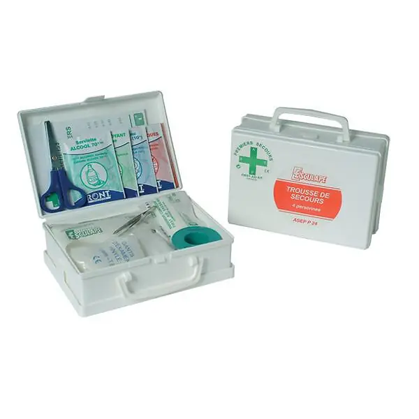 Trousse de secours Multi Activités (4 pers) + Support Mural ASEP P 24 Esculape Prix Bas