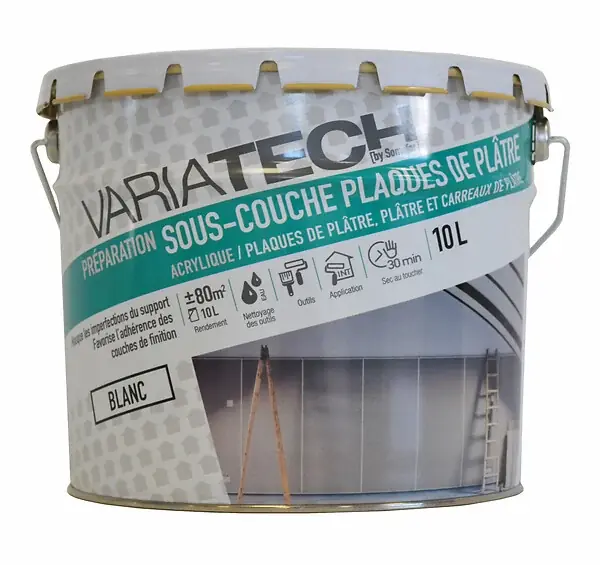 Prix Réduit Sous-couche plaques de plâtre - Acrylique - Blanc - 10L VARIATECH