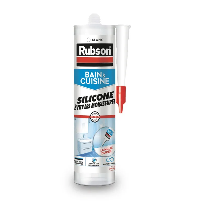 Mastic Silicone Bain & Cuisine Pure Blanc 280 ml RUBSON Commander Maintenant