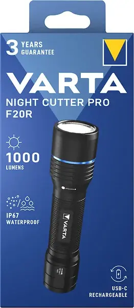 Lampe torche LED rechargeable Night Cutter Pro F20R 1000lm VARTA Produit De Marque