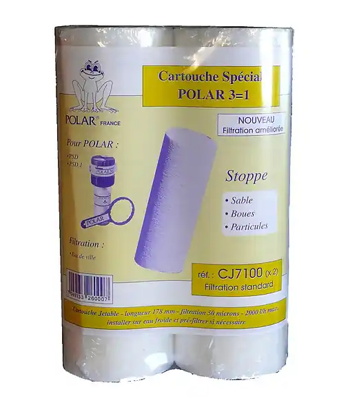 Lot de 2 cartouches anti-boue jetables pour filtres PSD1 et PSD 50µm - POLAR - CJ7100X2 Haute Qualité