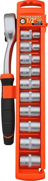 Coffret clé à cliquet 1/2" - 10 douilles 6 pans - 9 à 19mm FISCHER DAREX Acheter Direct