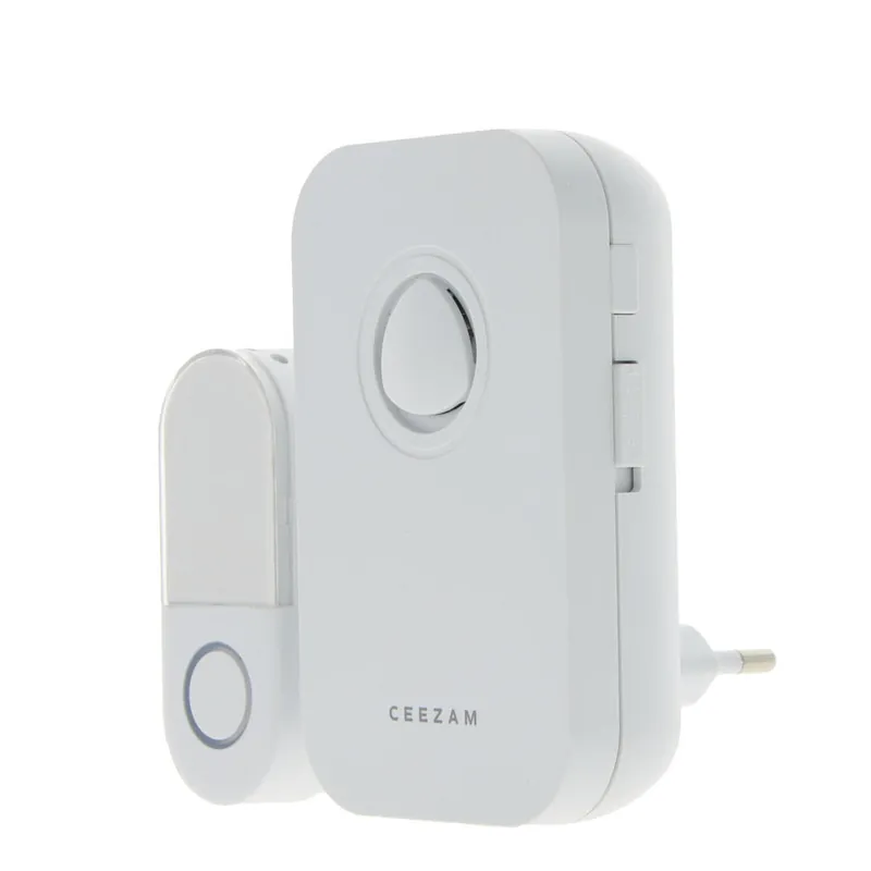 Sonnette sans fil 100m 220V-240V à brancher Blanc - CEEZAM Meilleur Prix