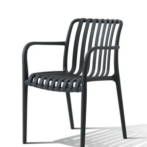 Fauteuil de jardin BARI polypropylène gris souris - BOCARNEA Authentique
