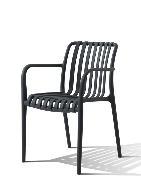 Fauteuil de jardin BARI polypropylène gris souris - BOCARNEA Authentique