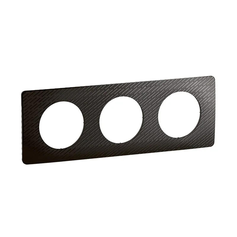 Réduction Plaque de finition 3 postes noir météore - Céliane LEGRAND