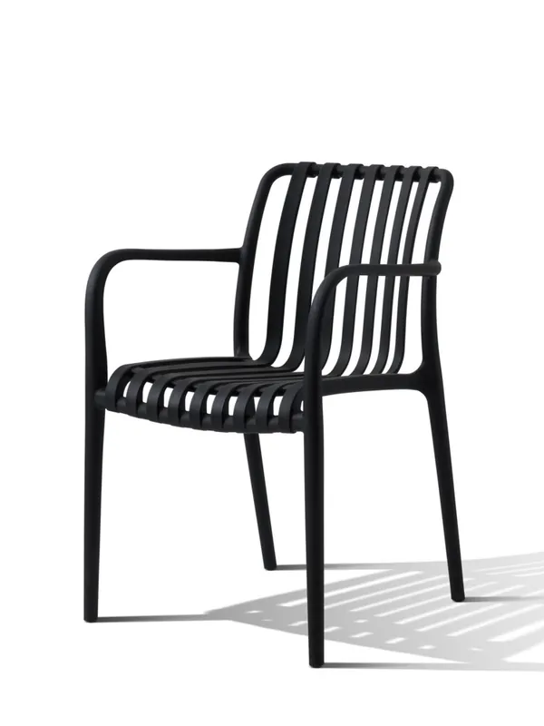 Fauteuil de jardin BARI polypropylène noir - BOCARNEA Affaire À Saisir