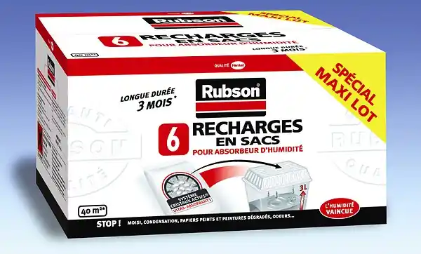 Prix Réduit Recharge absorbeur humidité CLASSIC - Cristaux - Lot 6 RUBSON