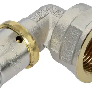 Coude femelle 1/2 à sertir pour tube multicouche diamètre 16 mm Prix Cassé