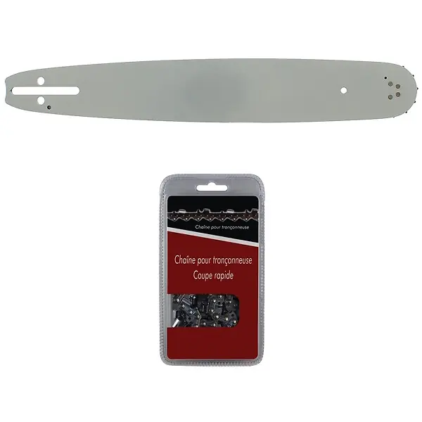 Produit De Marque Guide 38 cm (15 pouces) + chaîne 64 maillons - Compatible tronçonneuses HUSQVARNA GT MARKET