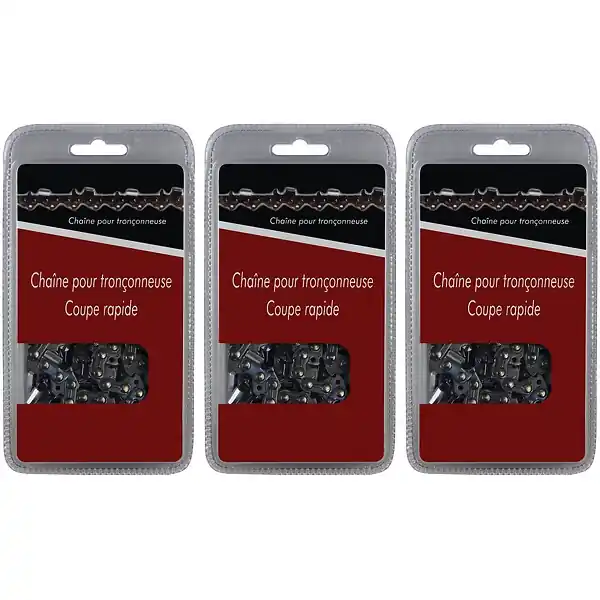 Lot de 3 chaînes 3/8‘, 1.3 mm, 45 maillons - Compatible tronçonneuses HUSQVARNA GT MARKET Affaire À Saisir