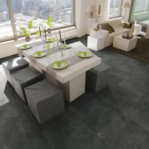 Carrelage sol intérieur noir BIBULCA ép 10 mm 60 x 60 cm rectifié paquet de 1,08 m² IMSO Must-Have