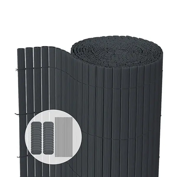 Canisse PVC brise vue ultra renforce avec attaches de fixation 80x500cm gris VOUNOT Haute Qualité