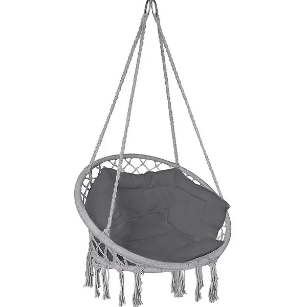 Retour Gratuit Fauteuil suspendu avec coussin gris VOUNOT