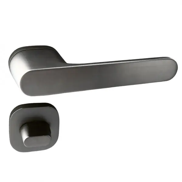 Dernier Modèle Poignées de porte sur rosace oblongue Canon de fusil / Gris anthracite - Modèle Marina à condamnation SECURY-T