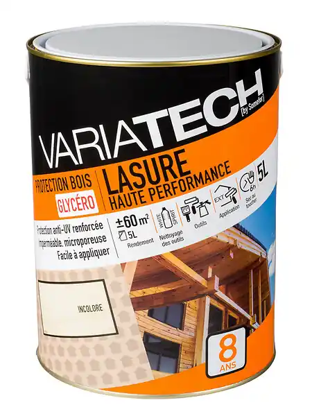 Lasure haute performance incolore - 5L VARIATECH Bon Marché