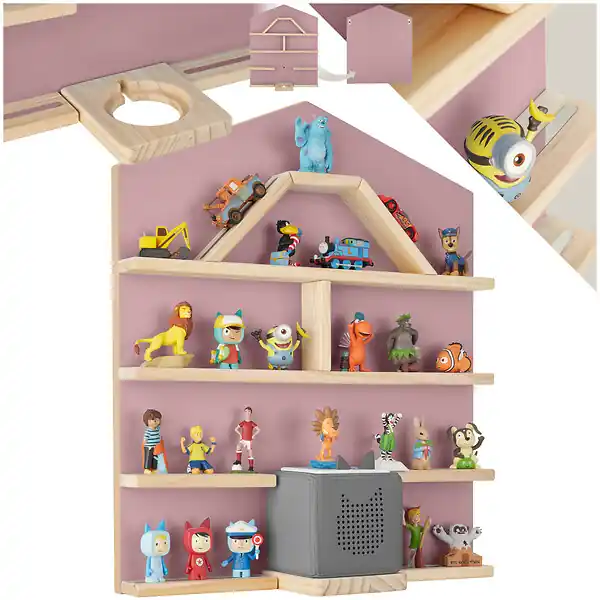 Vente Directe Étagère murale Mylittle Story pour jusqu‘à 50 Tonies rose TECTAKE