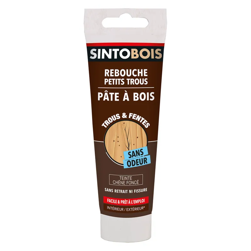 Offre Limitée Pâte à bois à l‘eau pour petits trous et fissures chêne foncé 80 gr SINTOBOIS