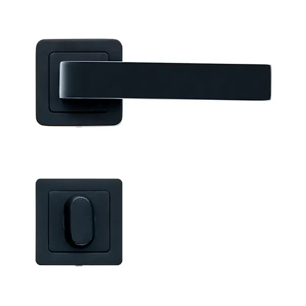 Prix Promo AYR Lot de 2 poignées CANELA noir mat + 2 rosaces condamnation noir mat
