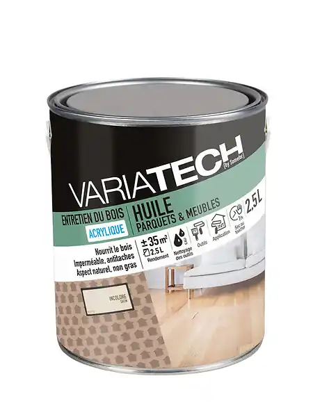 Nouvelle Collection Huile parquet et meubles incolore 2,5L VARIATECH