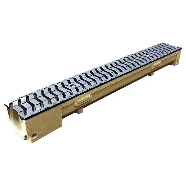 Caniveau béton polyester grille fonte - L.1000xl.125xH.100mm FITT Expédition Rapide