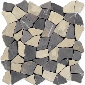 Acheter En Ligne Galets gris et blancs Palladiana sur plaque 30 x 30 cm