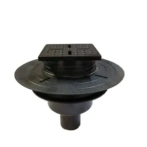 Commande En Gros Bonde à sortie VERTICALE pour receveur à carreler RAINY et HIGH RAINY - Grille Inox Noir AURLANE